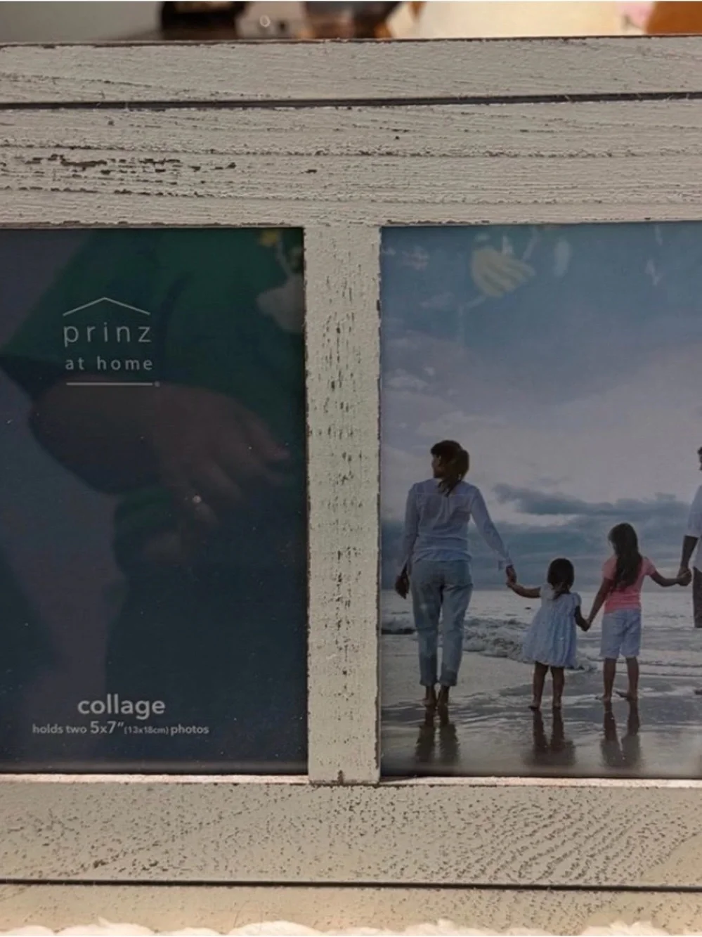 Prinz at Home White Distressed Double Photo Frame Collage 5x7 pictures